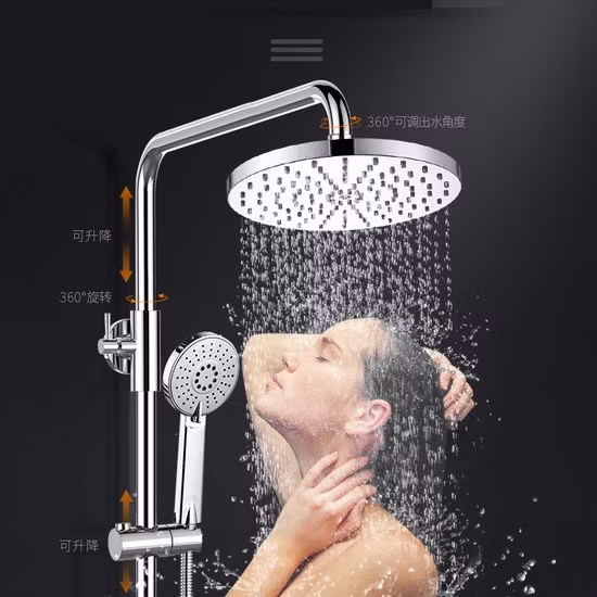 Square Rain Shower Head with Adjustable Extension Arm Large Stainless Steel High Pressure