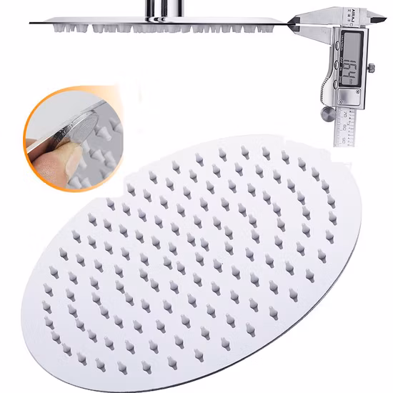 Square Rain Shower Head with Adjustable Extension Arm Large Stainless Steel High Pressure