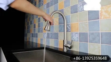 Kitchen Sink Faucet with Pull-Down Spray Stainless Steel Brushed Nickel Kitchen Faucet