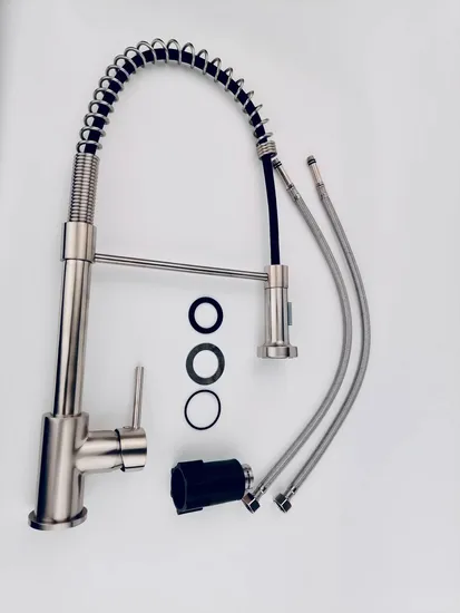 Great High-Quality Brushed Gold Faucet Kitchen Gl1391n40 Chrome Nickel Spring Kitchen Faucet Resists Corrosion Stainless Steel Faucets for Kitchen Sinks