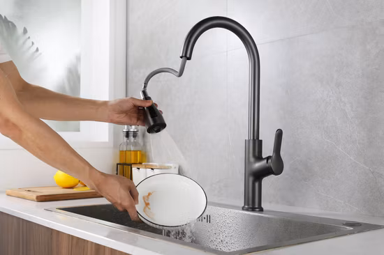 304 Stainless Steel Wall Mounted 360 Swivel Flexible Kitchen Tap Mixer Nickel Brushed Sink Faucet