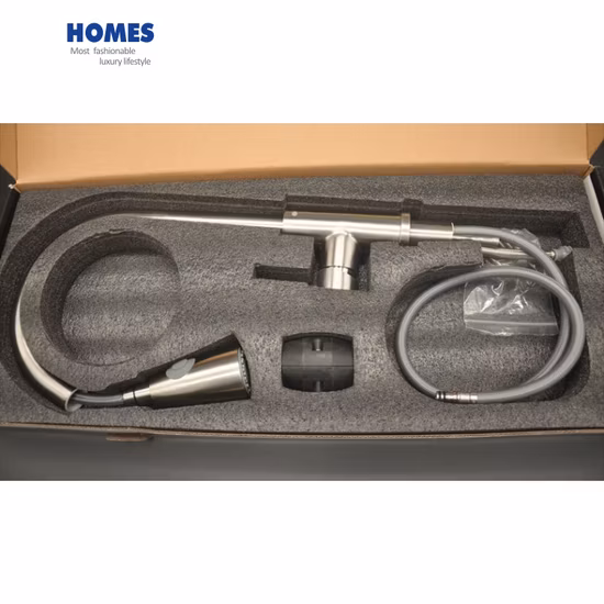 Kitchen Sink Faucet with Pull-Down Spray Stainless Steel Brushed Nickel Kitchen Faucet