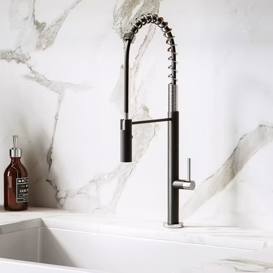 Superior Quality Single Handle Spring Pull out Kitchen Faucet Lead Free Solid Brass Kitchen Faucet with Pull Down Sprayhead
