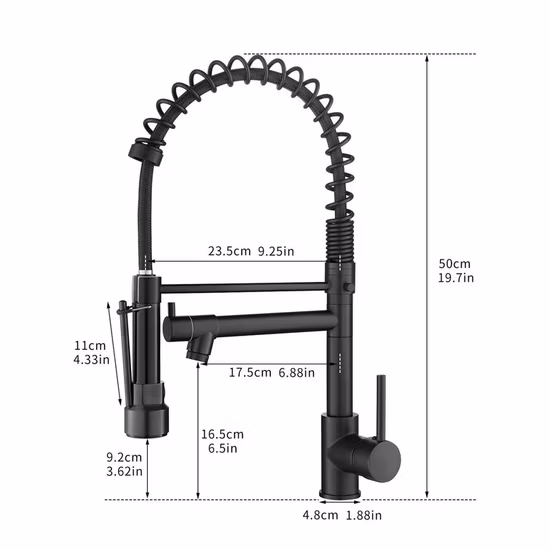304 Stinless Steel Sinks Mixer Water Faucet Tap Manufacturer Single Handle Lever Pre-Rinse Spring Pull out Kitchen Sink Faucet Taps with Pull-Down Sprayer