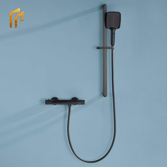 Fashion Design Model Wall Mounted Thermostatics Solid Brass Body Square More Functions Digital Display, Storage Rack Button Matt White Shower Set Mixer