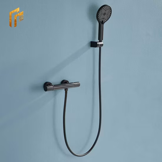 Fashion Design Model Wall Mounted Thermostatics Solid Brass Body Square More Functions Digital Display, Storage Rack Button Matt White Shower Set Mixer