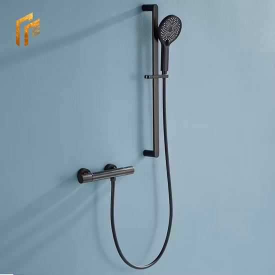 Fashion Design Model Wall Mounted Thermostatics Solid Brass Body Square More Functions Digital Display, Storage Rack Button Matt White Shower Set Mixer