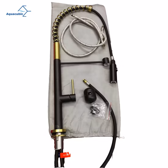 Superior Quality Single Handle Spring Pull out Kitchen Faucet Lead Free Solid Brass Kitchen Faucet with Pull Down Sprayhead