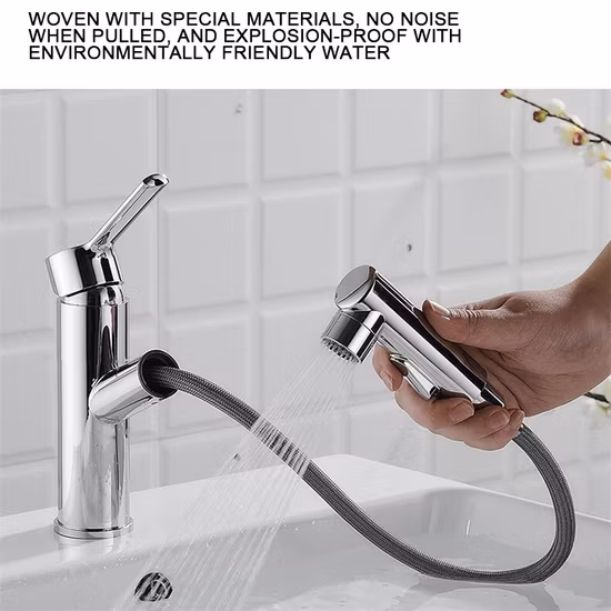 Black Matte Double Outlet Wash Basin Brass Basin Multifunctional Mixers Taps Faucet 2 Holes Kitchen Pull out