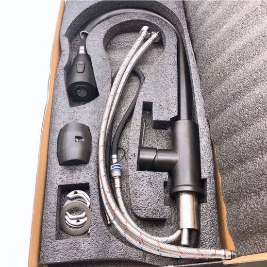 Brass Pull Down Sprayer Kitchen Faucet Black Sink Faucet with Pull out Sprayer Single Hole and 3 Hole Deck Mount Single Handle Copper Kithen Faucet