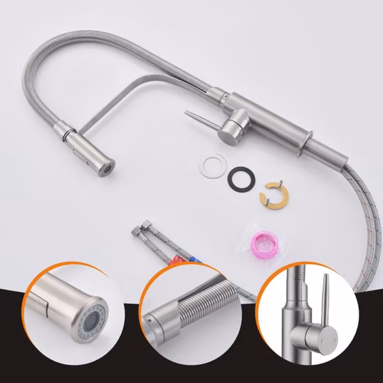 Brushed Nickel Kitchen Mixer Tap Sink Faucet