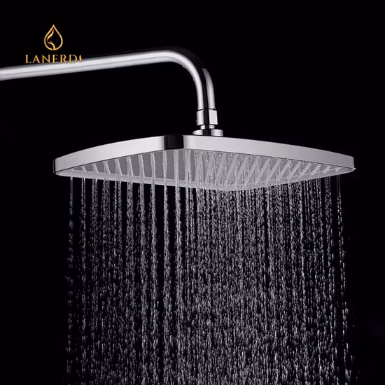 Lanerdi Luxury Lavatory Exposed Wall Mounted 4 Way Chrome Shower Mixer Rain Smart Thermostatic Shower